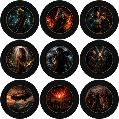 All nine Final Fantasy collector discs in the set