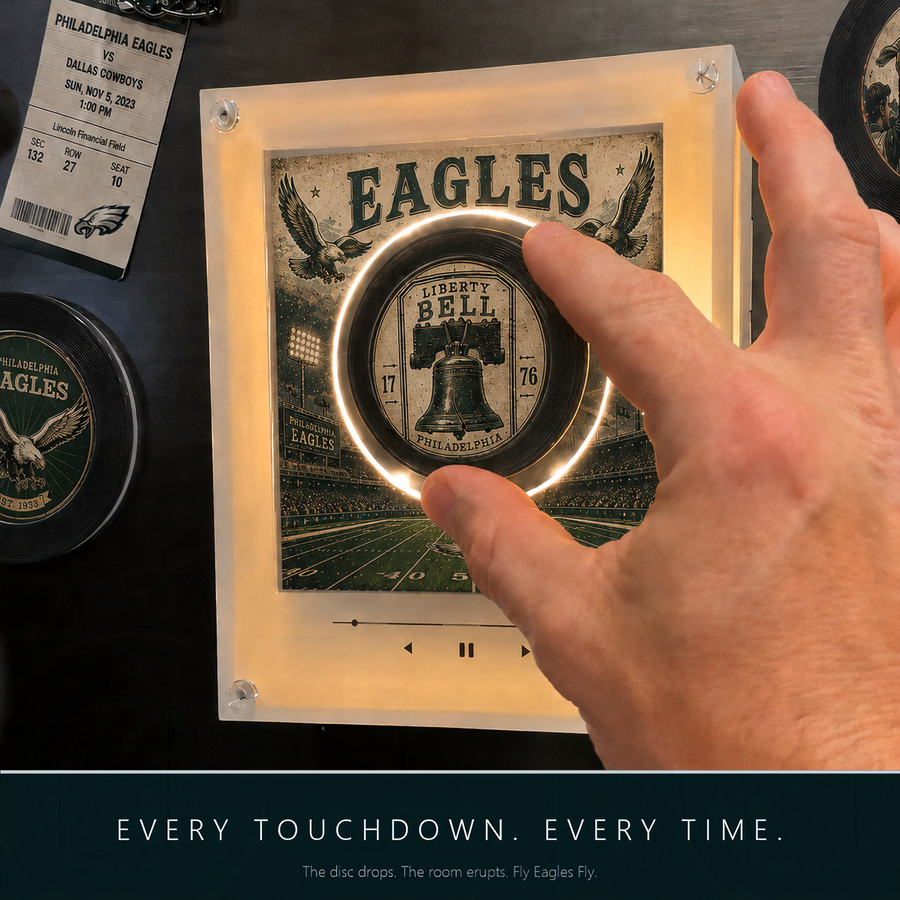 Setting a throwback disc on the player — every touchdown, every time